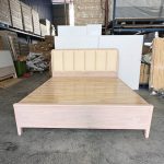 TAMPERE Full Solid Wood Queen King Bed Frame-White Wash - Image 3
