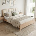 TAMPERE Full Solid Wood Queen King Bed Frame-White Wash - Image 2