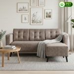 TARFUTO Pet Friendly 3 Seater Sofa With Stool-Brown