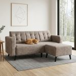 TARFUTO Pet Friendly 3 Seater Sofa With Stool-Brown - Image 2