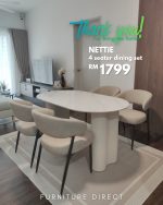 NETTIE 140cm Sintered Stone Dining Set-White - Image 7