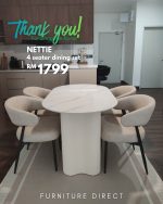 NETTIE 140cm Sintered Stone Dining Set-White - Image 8