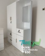 OLIVA 120cm Multi Storage Wardrobe-White - Image 7