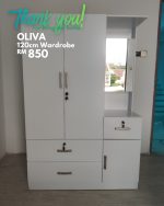OLIVA 120cm Multi Storage Wardrobe-White - Image 8