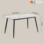 VALENCIA 140cm Sintered Stone Dining Table-White - Image 3