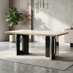 VAUGHAN 140-160cm Sintered Stone Dining Table-White - Image 10