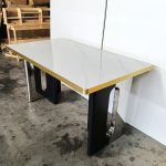 VAUGHAN 140-160cm Sintered Stone Dining Table-White - Image 2