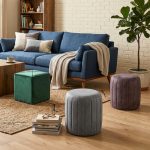 WOOLY Synthetic Fabric Round Pouf Stool-3 Colors - Image 2