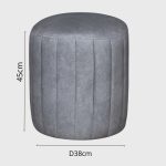 WOOLY Synthetic Fabric Round Pouf Stool-3 Colors - Image 4