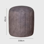 WOOLY Synthetic Fabric Round Pouf Stool-3 Colors - Image 5