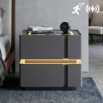 X06 Smart Charging Bedside Table-Grey