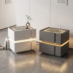 X06 Smart Charging Bedside Table-Grey - Image 5