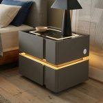 X06 Smart Charging Bedside Table-Grey - Image 2