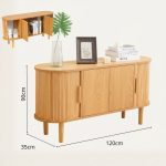 XAVIER 120cm Sliding Door Sideboard-Natural - Image 3
