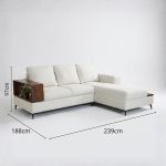 XENO L Shaped 3 Seater Sofa-Beige - Image 5