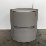 Y01 Round 2 Drawer Bedside Table-Grey - Image 7