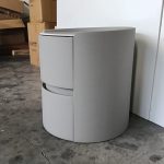 Y01 Round 2 Drawer Bedside Table-Grey - Image 6