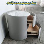Y01 Round 2 Drawer Bedside Table-Grey - Image 5