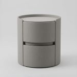 Y01 Round 2 Drawer Bedside Table-Grey - Image 2