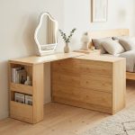 GALLE Solid Ash Wood Extendable Dressing Table-Natural