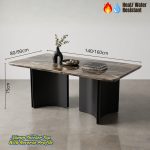 ZADAR 140-160cm Thicker Top Crystal Marble Table-Brown - Image 4