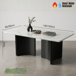 ZADAR 140-160cm Thicker Top Crystal Marble Table-White - Image 6
