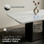 ZADAR 140-160cm Thicker Top Crystal Marble Table-White - Image 2