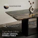 ZADAR 140-160cm Thicker Top Crystal Marble Table-Brown - Image 2
