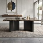 ZADAR 140-160cm Thicker Top Crystal Marble Table-Brown