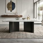 ZADAR 140-160cm Thicker Top Crystal Marble Table-White