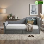 MOUGINS Single Size Drawer Storage Daybed-Grey
