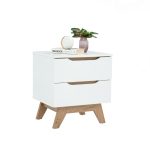 MARIAN 2 Drawers Bedside Table-White - Image 6