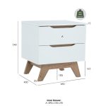 MARIAN 2 Drawers Bedside Table-White - Image 5