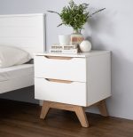 MARIAN 2 Drawers Bedside Table-White - Image 2
