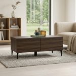 TOBO 100cm 4 Membrane Doors Coffee Table-Walnut