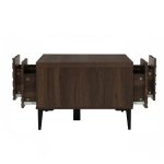 TOBO 100cm 4 Membrane Doors Coffee Table-Walnut - Image 5