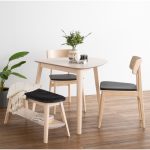 STELLA Triangle Shaped Wooden Dining Table-White Wash - Image 2