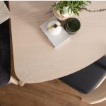 STELLA Triangle Shaped Wooden Dining Table-White Wash - Image 7