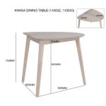 STELLA Triangle Shaped Wooden Dining Table-White Wash - Image 6