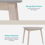 STELLA Triangle Shaped Wooden Dining Table-White Wash - Image 5