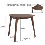 STELLA Triangle Shaped Wooden Dining Table-Grey - Image 4