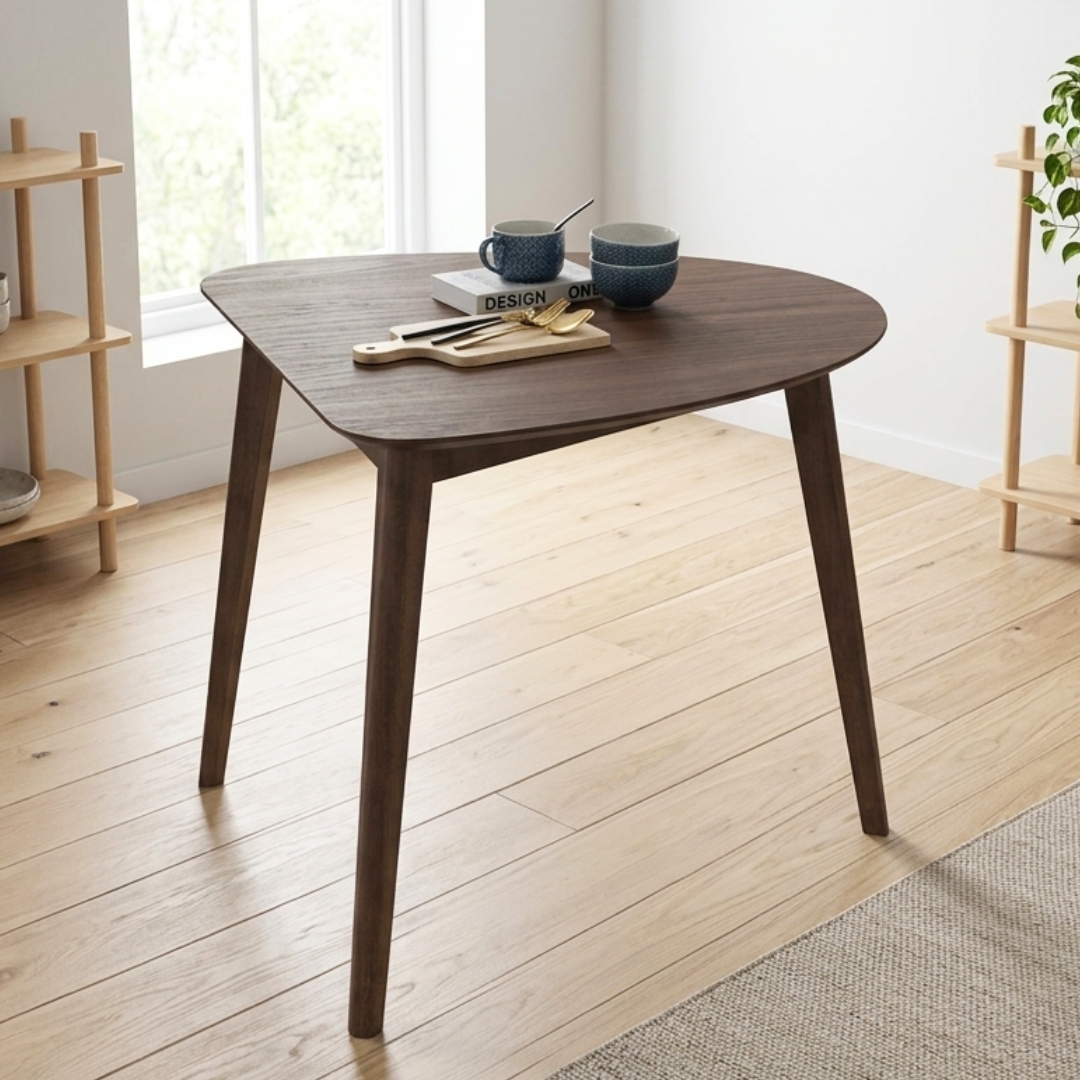 143033 STELLA-2 STELLA Triangle Shaped Wooden Dining Table-Grey - Image 1
