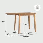TARGUS 75+40cm Drop Leaf Extension Table-Natural - Image 7