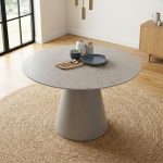 GUNO D120cm Melamine Top Dining Table-Grey - Image 2