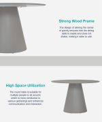 GUNO D120cm Melamine Top Dining Table-Grey - Image 12