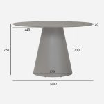 GUNO D120cm Melamine Top Dining Table-Grey - Image 14