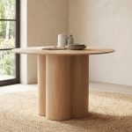 ZOLO D120cm Oak Veneer Top Round Table-Oak