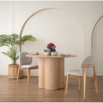 ZOLO D120cm Oak Veneer Top Round Table-Oak - Image 2
