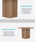 ZOLO D120cm Oak Veneer Top Round Table-Oak - Image 8