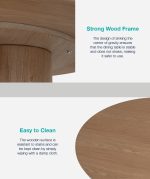 ZOLO D120cm Oak Veneer Top Round Table-Oak - Image 9